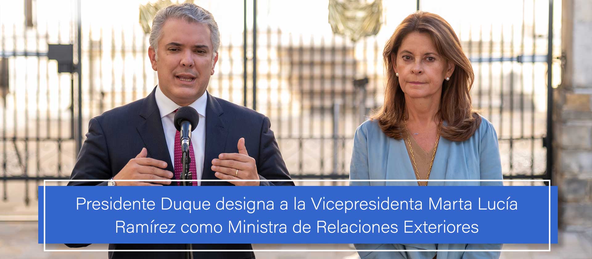 Presidente Duque designa a la Vicepresidenta Marta Lucía Ramírez como Ministra de Relaciones Exteriores