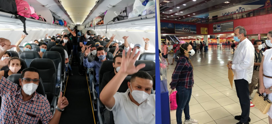 LA MISIÓN DIPLOMÁTICA Y CONSULAR DE COLOMBIA EN CUBA POSIBILITÓ EL REGRESO DE CASI UN CENTENAR DE COLOMBIANOS  EN UN VUELO DE CARÁCTER HUMANITARIO 