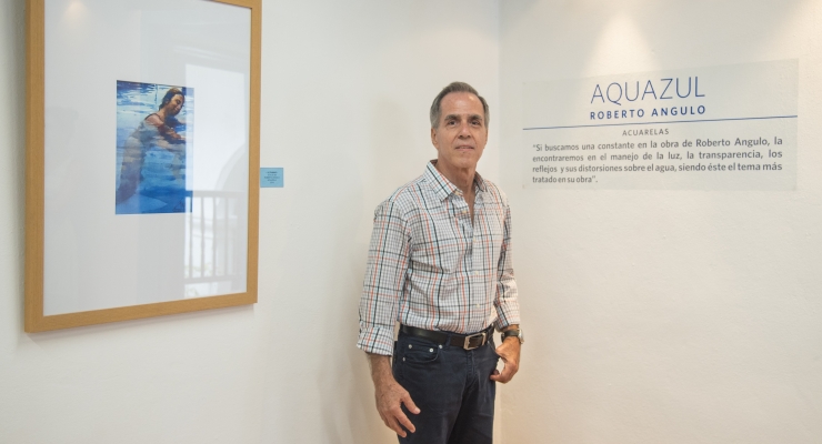 La Inauguración de la exposición de acuarelas “Aquazul” del artista colombiano Roberto Angulo con la Embajada de Colombia en Cuba